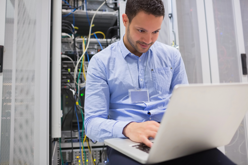 Technician providing hosting support